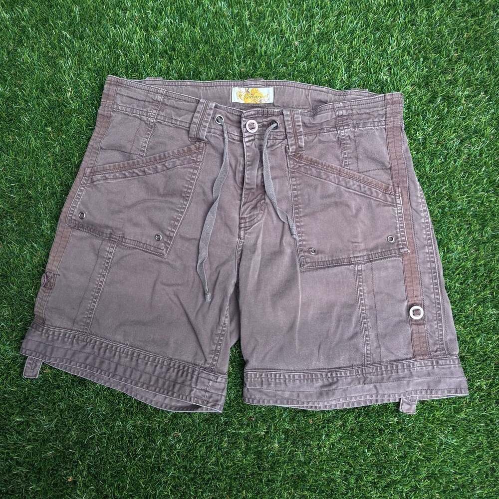 Vintage 90s Brown Cargo Bermuda Shorts with Drawstring Size 8 Z. Cavaricci